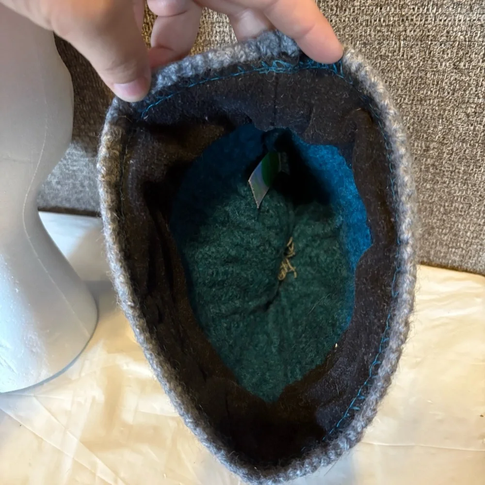 Bula Cable Knit Hat Wool Alpaca Pom Winter Soft Polyester Lining Blue Gray Lined